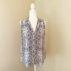 NWOT Equipment 100% Silk Snakeskin Print Sleeveless Top - Medium